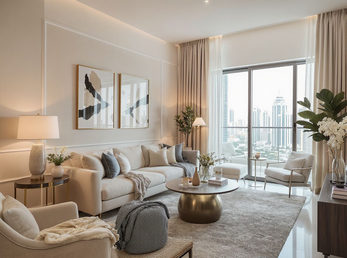 Luxury Airbnb living room video tour still